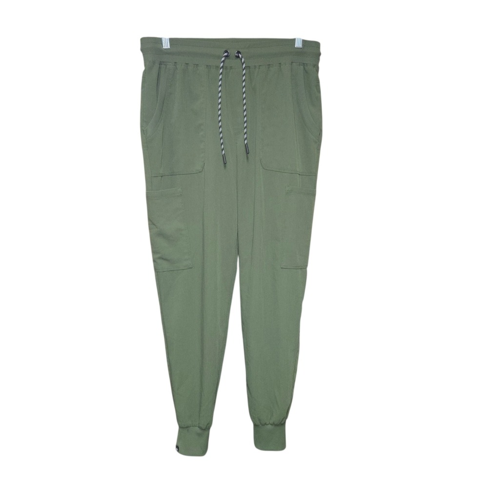 Beyond Scrubs Jogger Pants Womens Size Medium Olive Green Cargo Medical Uniform